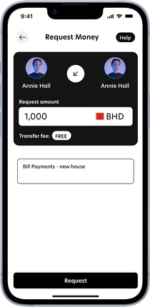 JinglePay app - Request Money screen