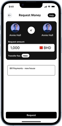 JinglePay app - Request Money screen
